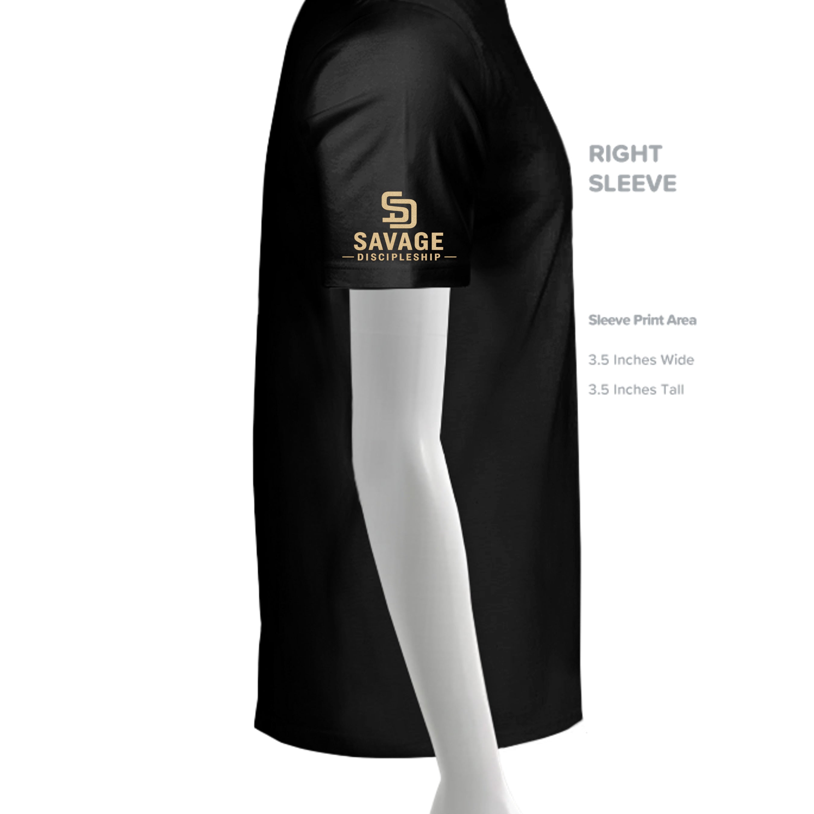 SLD BLK TRIBLEND - 3413C - SLEEVE_RIGHT